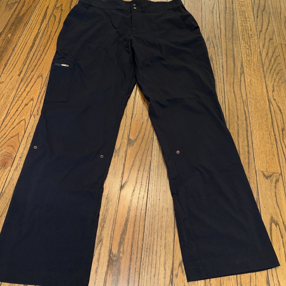 Columbia Women's Black Pull On Straight Leg Pants Size 14 Regular Fit Elastic